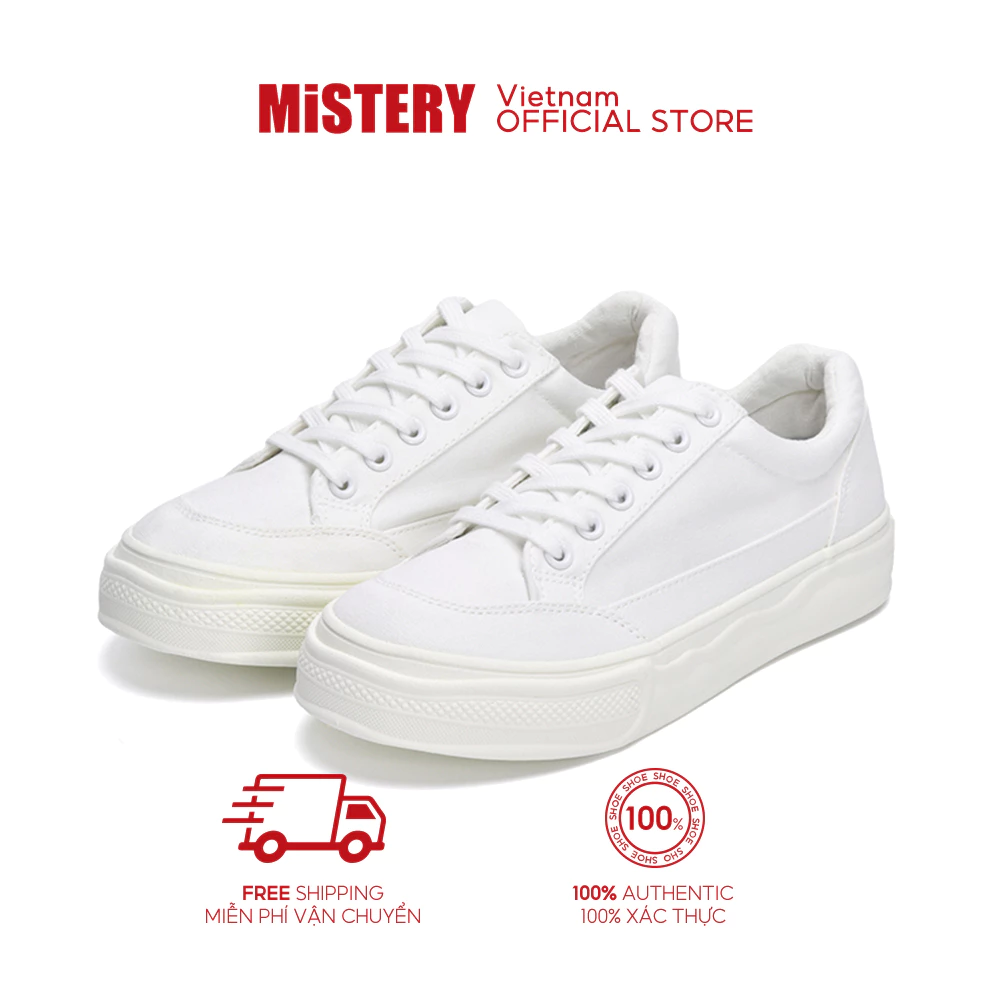 MiSTERY Giày Trắng Giày Thể Thao Nữ Hàn Quốc Tăng Thêm 3cm MIS-542