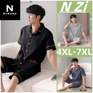 Bộ Đồ Ngủ Cotton Tay Ngắn Plus size 4XL-7XL Thời Trang Mùa Hè Cho Nam