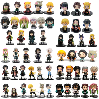 Set 4 / 5 / 6 Mô Hình Nhân Vật Phim Hoạt Hình Demon Slayer / Kamado Tanjirou Nezuko Zenitsu Tomioka Giyuu Kanroji Mitsu Bằng PVC