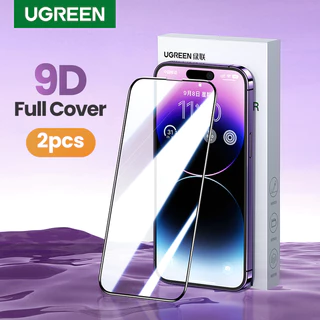 [2 Cái] UGREEN cho iPhone 14 13 Series Bảo vệ màn hình cho iPhone 14 Plus Pro MaxTempered Glass 9D Cover Bảo vệ màn hình có khung mỏng