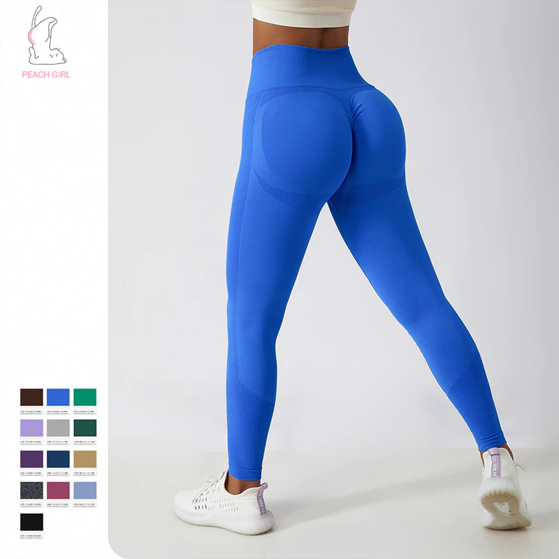 Quần Legging Dệt Kim Không Đường May Lưng Cao Thoáng Khí Tập yoga / Chạy Bộ Thời Trang Cho Nữ 6415