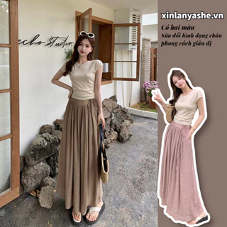 XIN LAN YA SHE Quần Culottes Lưng Cao Ống Rộng Thời Trang Dành Cho Nữ