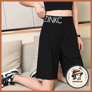 Quần short nữ quần ngắn lưng cao Bigsize quần đùi ngố cạp cao ống rộng suông đen mùa hè Phong cách Hàn Quốc Thời Trang đẹp ChicBelle