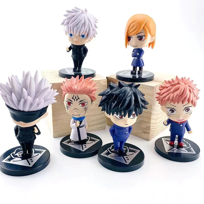 6 mô hình Jujutsu Kaisen chibi gồm Satoru Gojo Yuji Itadori Megumi Fushiguro Nobara Kugisaki Chút thuật hồi chiến