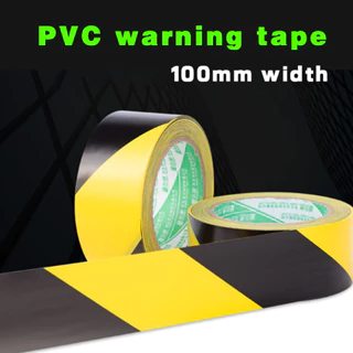 Băng cảnh báo PVC Chiều rộng 100 mm (33m/cuộn) Dấu hiệu cảnh báo vạch kẻ sọc màu đen và vàng Dán băng sàn