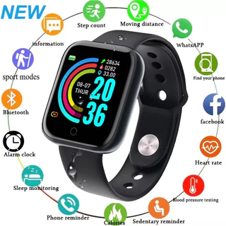 Y68 Đồng Hồ Thông Minh Thể Thao Ban Nhạc Bluetooth Dây Đeo Tay Màn Hình Theo Dõi Máu Màn Hình Đồng Hồ Thông Minh Smartwatch Nam Nữ