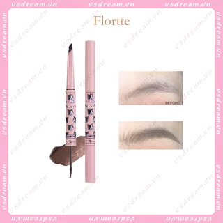 Bút Kẻ Lông Mày Flortte / floria Hai Đầu Lâu Trôi Chống Thấm Nước Nhanh Khô Mềm Mượt