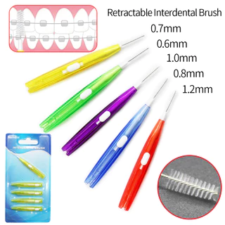 Bộ 5 Bàn Chải Đánh Răng Vệ Sinh Răng Miệng Nhiều Kích Cỡ Dental Oral Hygiene Push-Pull Interdental Brush