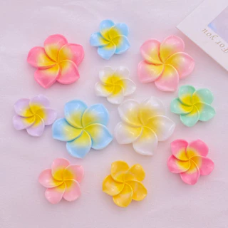 10 miếng dễ thương hỗn hợp đầy màu sắc hoa nhựa trang sức phụ kiện đeo được chất liệu phụ kiện lông thú trẻ em chất liệu dây cao su