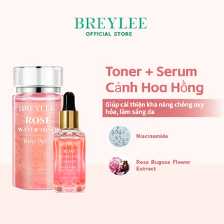 Set 2 Serum Và Toner BREYLEE Chiết Xuất Nước Hoa Hồng Dưỡng Ẩm Cho Da 100ml+17ml