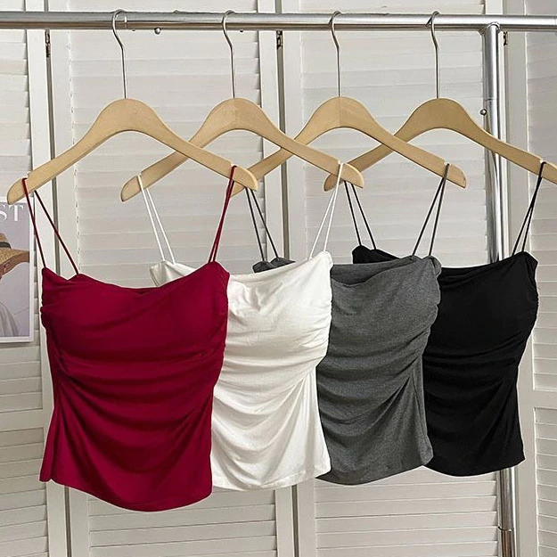 Áo Tank Top Chất Liệu Cotton Co Giãn Thời Trang Mùa Hè Xinh Xắn Cho Nữ