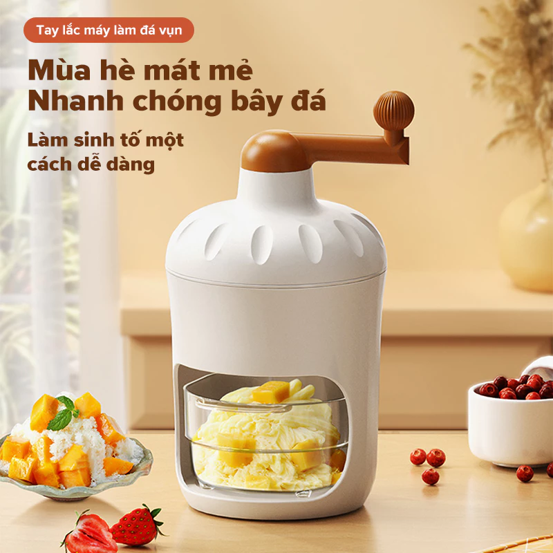 Máy làm đá bào tay lắc tay máy làm đá mưa đá nhỏ gia đình máy làm đá thủ công máy làm đá vụn băng