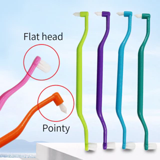 1 Bàn Chải Đánh Răng Chỉnh Nha Hai Đầu Chăm Sóc Răng Miệng   Double headed toothbrush