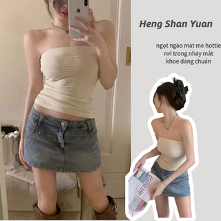 Áo Ống Ngắn Không Tay Co Giãn Quyến Rũ Hợp Thời Trang Mới Cho Nữ