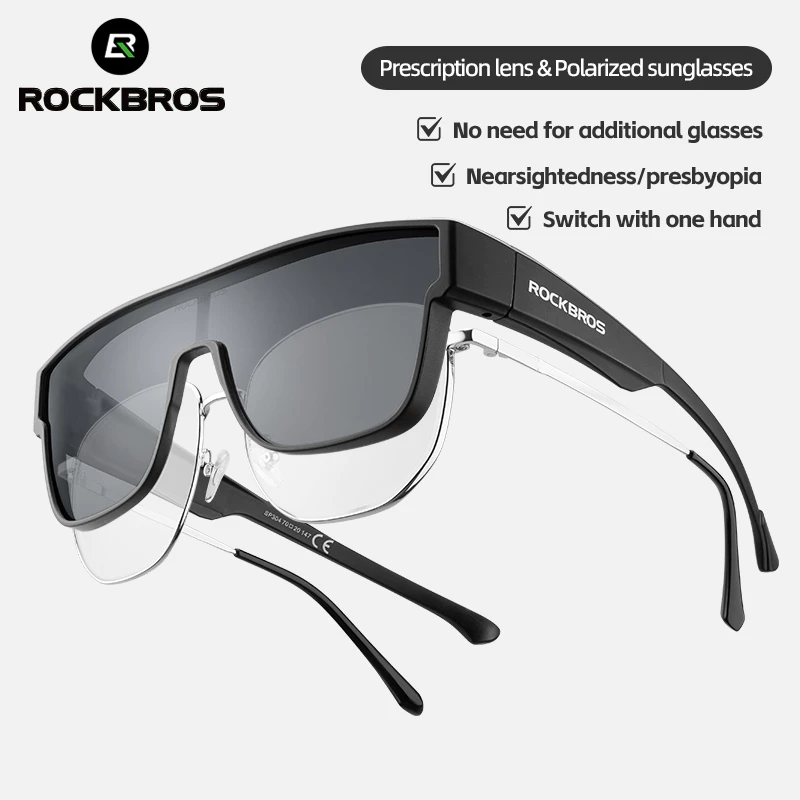 【Giao hàng 3 ngày】ROCKBROS Kính mát phân cực siêu nhẹ TAC chống UV400 có khung đeo kính cận kính thể thao đạp xe lái xe câu cá nam nữ