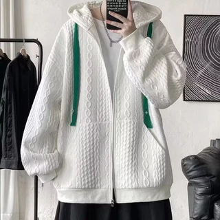 Áo Khoác cardigan Có Nón Phối Khóa Kéo Dáng Rộng Thời Trang Trẻ Trung Cho Nam Nữ 2023