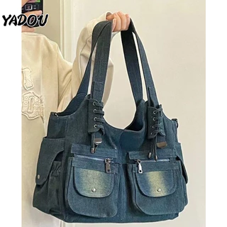 Yadou Túi Đeo Vai / Đeo Dưới Cánh Tay / Đeo Dưới Cánh Tay / Đeo Một Dây Bằng Vải Denim Retro Thời Trang Âu Mỹ Gia