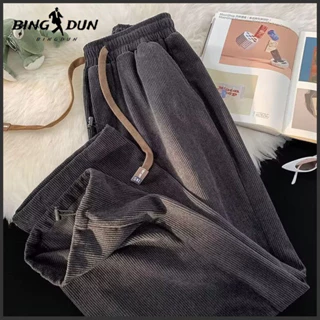 【S-3XL】Quần dài thời trang đơn giản unisex quần nỉ retro quần nhung tăm phong cách hàn quốc quần vải ống rộng nam fashion quần baggy nam ống rộng tiếng nhật quần dài nam