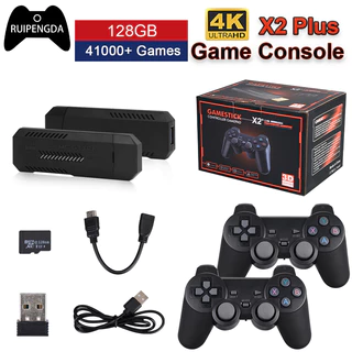 Máy Chơi Game X2 Plus 3D 4K HD TV Gameick 2.4G 128G Build-In 41000 Trò Chơi Cổ Điển Cho N64 / PSP / PS1