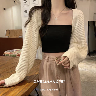 ZHELIHANGFEI Áo Khoác cardigan Chống Nắng Tay Dài Dáng Rộng Thời Trang Mùa Hè Phong Cách Hàn Quốc