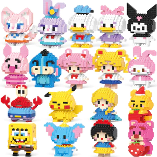 DISNEY Bộ 50 Khối Đồ Chơi Lắp Ráp Xếp Hình Nhân Vật Hoạt Hình Gấu Pooh Sanrio SpongeBob Squarepants