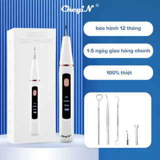 【Vận chuyển từ Hà Nội】Máy lấy cao răng tại nhà CkeyiN KQ158W loại bỏ vi khuẩn và vết ố làm sạch răng nướu với 2 đầu làm sạch thay thế