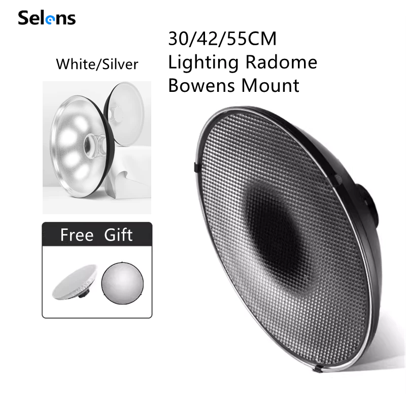 Ngàm Bowens Selens + Radome đèn chụp ảnh Softbox studio