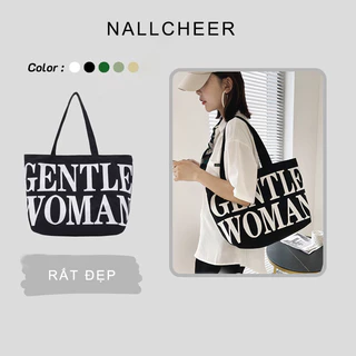 Túi xách nữ nallcheer phong cách hàn quốc túi đeo vai vải đơn giản số lượng lớn bảng chữ cái phong cách đường phố