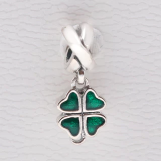 925 bạc four-leaf clover mặt dây chuyền charms hạt phù hợp với vòng tay phong cách pandora diy cho phụ nữ