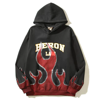 Red flame fleece pullover hoodie men autumn streetwear nam áo khoác nỉ có mũ trùm đầu người đàn ông màu đen