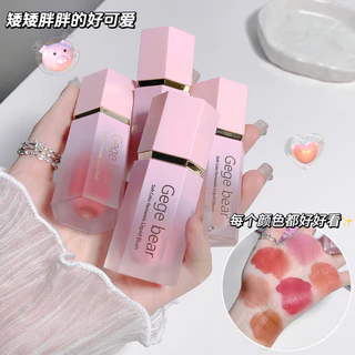 Gege bear liquid blush velvet matte blusher trang điểm hàn quốc cho phụ nữ mọi loại da không thấm nước cheek tint blush stick cosmetics with sponge no.gx1081