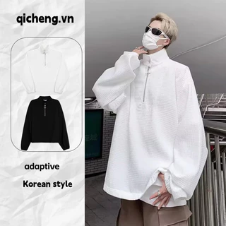 Half zip phong cách hàn quốc áo len rời cho nam giới hợp thời trang nữ thường ngày áo len cá nhân áo len rời cho nam giới