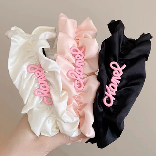 Băng đô xếp ly rộng-brimmed ins new letter hairband face wash head band girls phụ kiện tóc thời trang