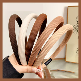 Sponge headband wide-brimmed headband coffee color series phụ kiện tóc phụ kiện tóc hàn quốc