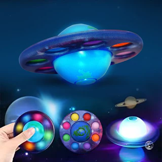 Pop it planet fidget toys lighting spinner toy decompression reliever for adult children