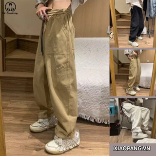 Quần Dài Ống Rộng Trơn Màu Thời Trang Hàn Quốc Dành Cho Nam Và Nữ quần hiphop jean ống rộng quần vintage cargo pants