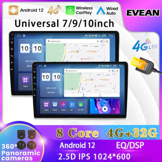8 core 4g + 32g android car player 4glte android 12 7/9/10 inch apple carplay android auto car multimedia player hỗ trợ camera toàn cảnh 360