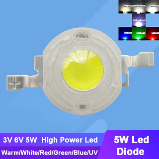 10 cái 3v 6v 5w trắng ấm uv màu xanh lam màu xanh lá cây đỏ điốt led phần đèn