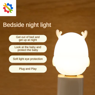 Mini usb led night light đèn hươu dễ thương không dây đèn plug-in di động