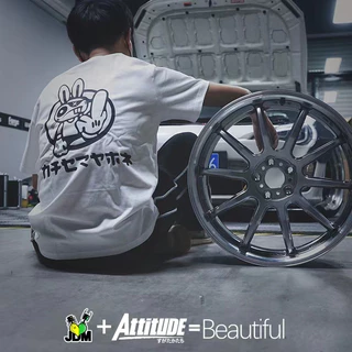 Thái độ Nhật Bản JDM sửa đổi đầu chữ D Tsuchiya Keiichi D1 Drifting thỏ cotton in áo thun ngắn tay