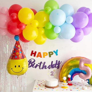 Ins colorful rainbow balloon arch kit latex colorful party balloon garland with banner for baby girl kids birthday party decor