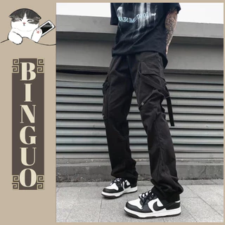 quần jogger túi hộp nam ống rộng xuông tiêu chuẩn cargo pants trơn thời trang cho lưng thun co giãn băng bó quần jogger nam túi hộp