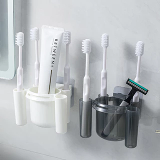 Bàn chải đánh răng kệ không có đấm đánh răng cốc nước súc miệng wall-mounted phòng tắm nước súc miệng bộ gia đình