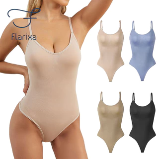 Flarixa bodysuit shapewear s-3xl women slimming thong seamless body shaper open crotch one-piece bodysuit plus size shaping corset