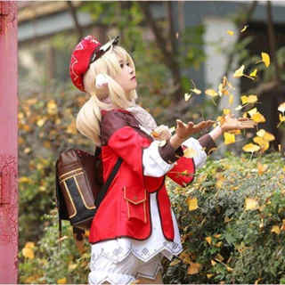 Genshin Đầm Đỏ cosplay Nhân Vật game klee Dễ Thương Cho Người Lớn Và Trẻ Em