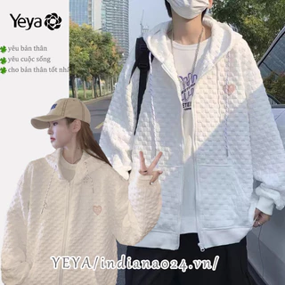 Yeya Áo Khoác sweater Mỏng Có Khóa Kéo Phong Cách Hàn Quốc Mới Cho Nữ