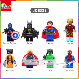 Cổ Điển Minifigures Siêu Anh Hùng Marvel Siêu Nhân Đội Trưởng Mỹ Wolverine Thor Hulk Người Nhện Mini Nhân Vật Đồ Chơi Quà Tặng