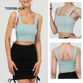 Áo croptop TODOBLACK cổ vuông không tay hở lưng thời trang mùa hè quyến rũ cho nữ