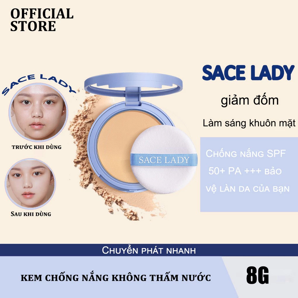 Sace lady Concealer Loose Powder  Matte mịn màng và che khuyết điểm hoàn hảo Powder Kiềm Dầu Che Khuyết Điểm