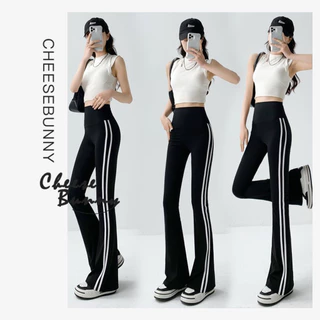 CheeseBunny Quần ống loe legging nữ lưng cạp cao gen bụng chất co dãn 4 chiều tôn dáng chân dài